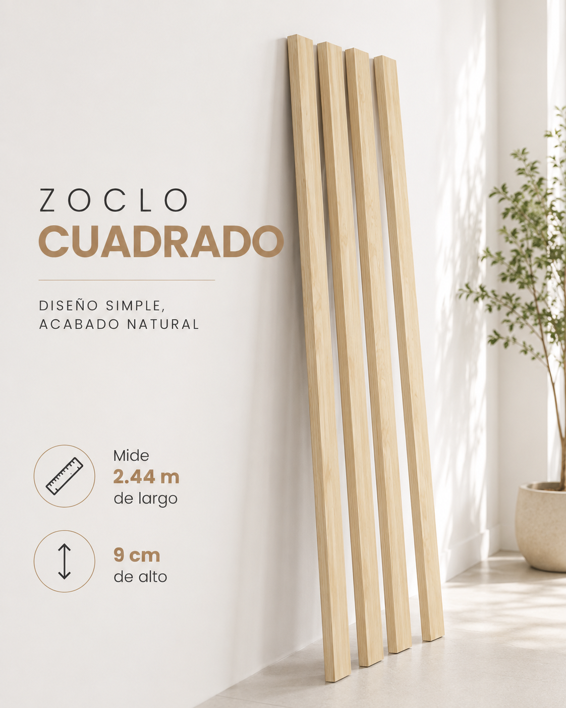 Zoclo Cuadrado 9cm FJ