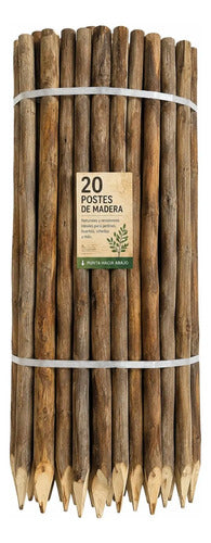 Paquete 20 Estacas De Madera Para Jardín Y Plantaciones