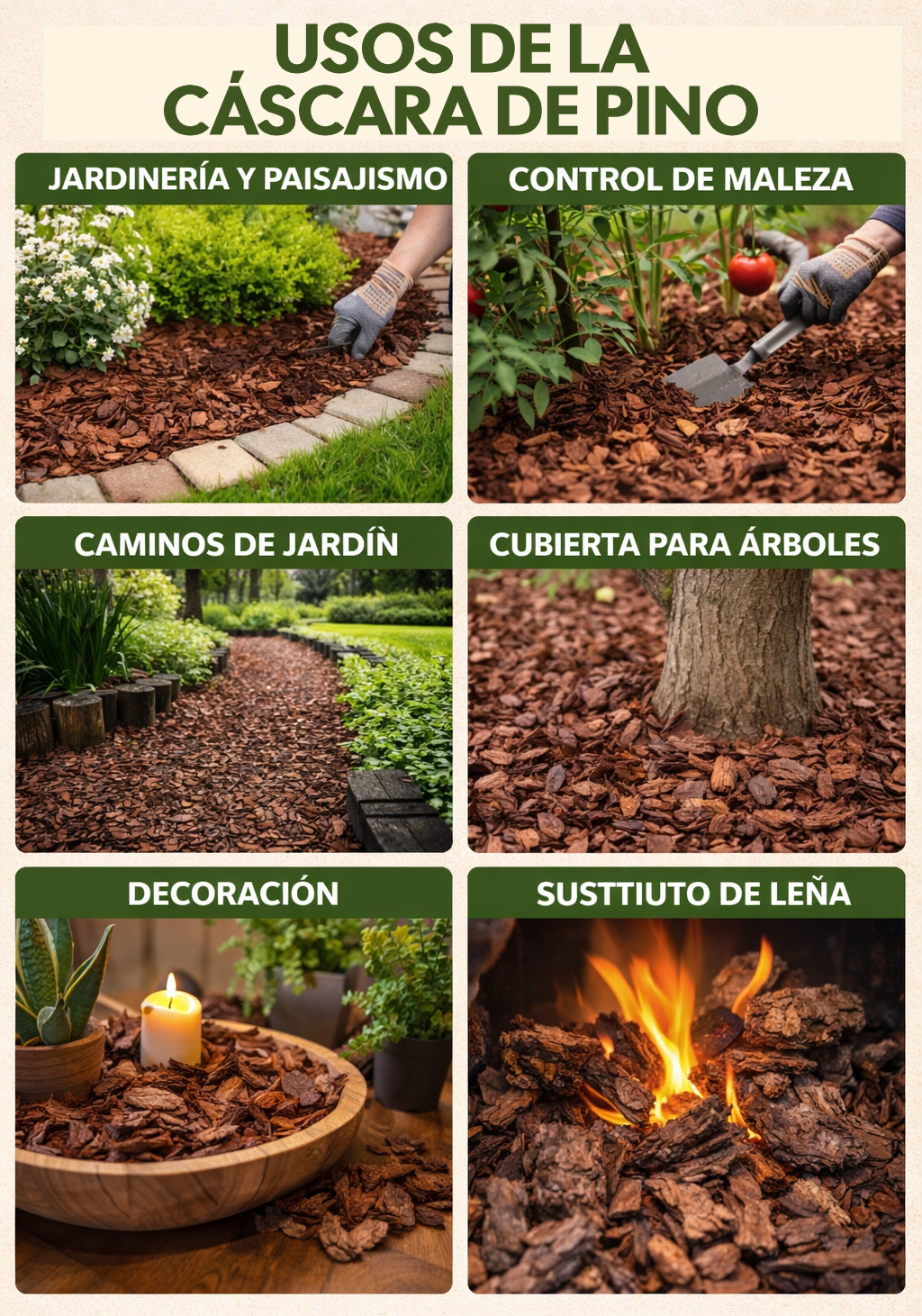 Cáscara de Pino con Tierra – 10 Lts